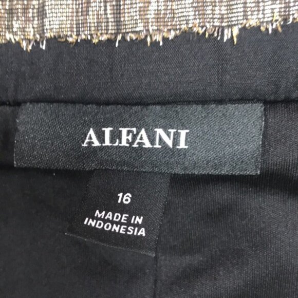 Alfani Pleated Metallic-Stripe Skirt - Picture 4 of 5